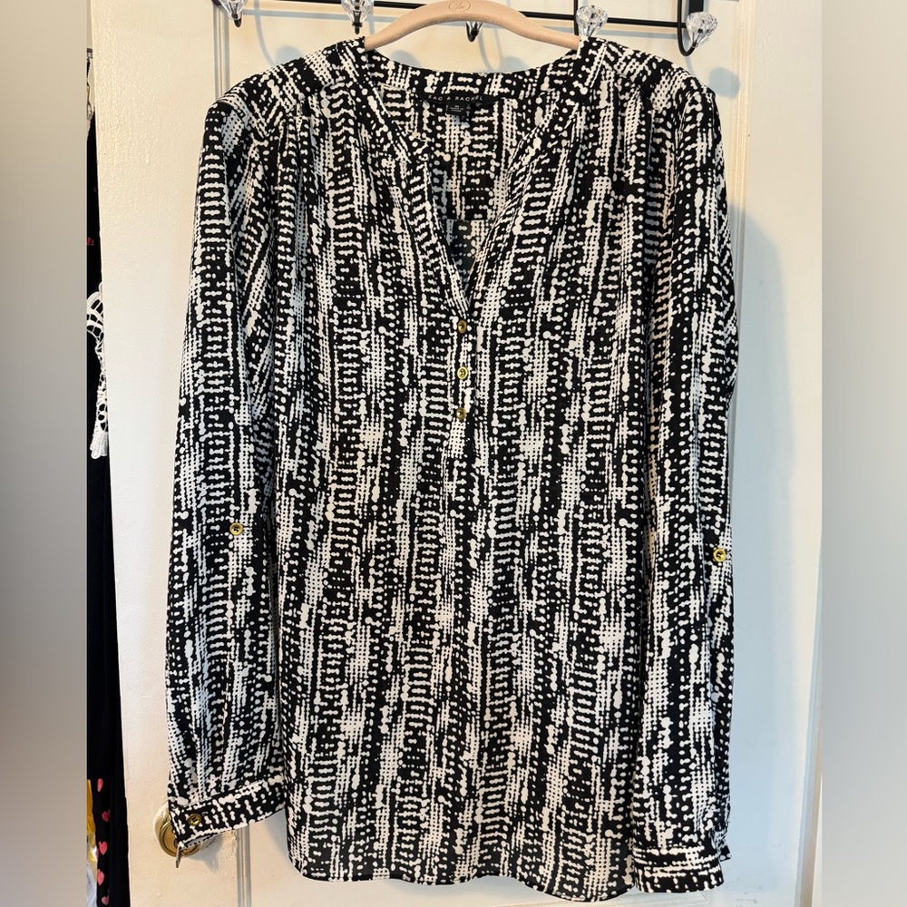 Zac & Rachel Monochrome Abstract Blouse